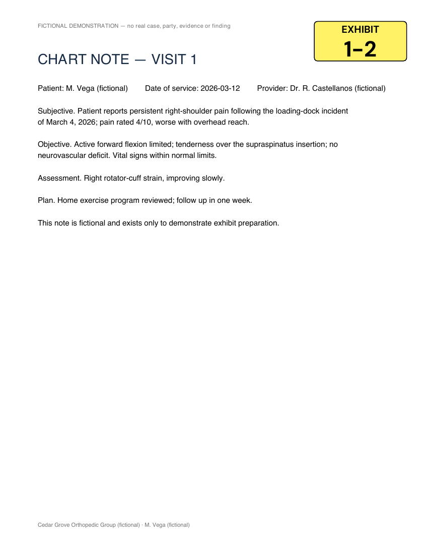 Page 2 of the medical records: EXHIBIT 1-2